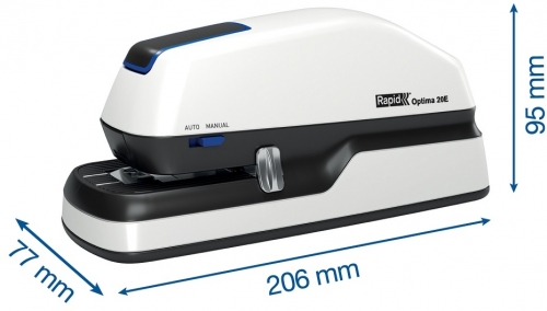 Capsator electric Optima, 20 coli, argintiu Rapid